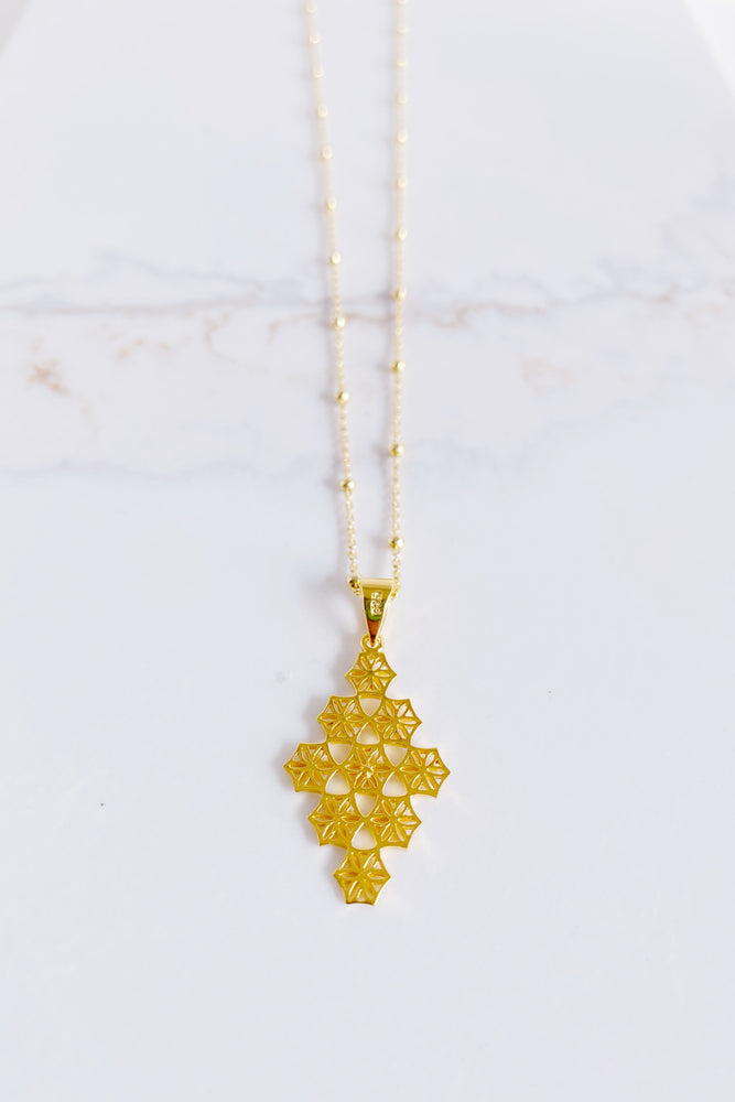 Emmy Diamond Drop Flower Necklace
