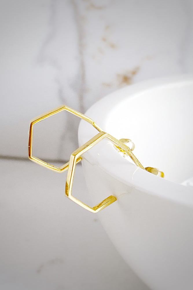 Hexagon Hoop Stud