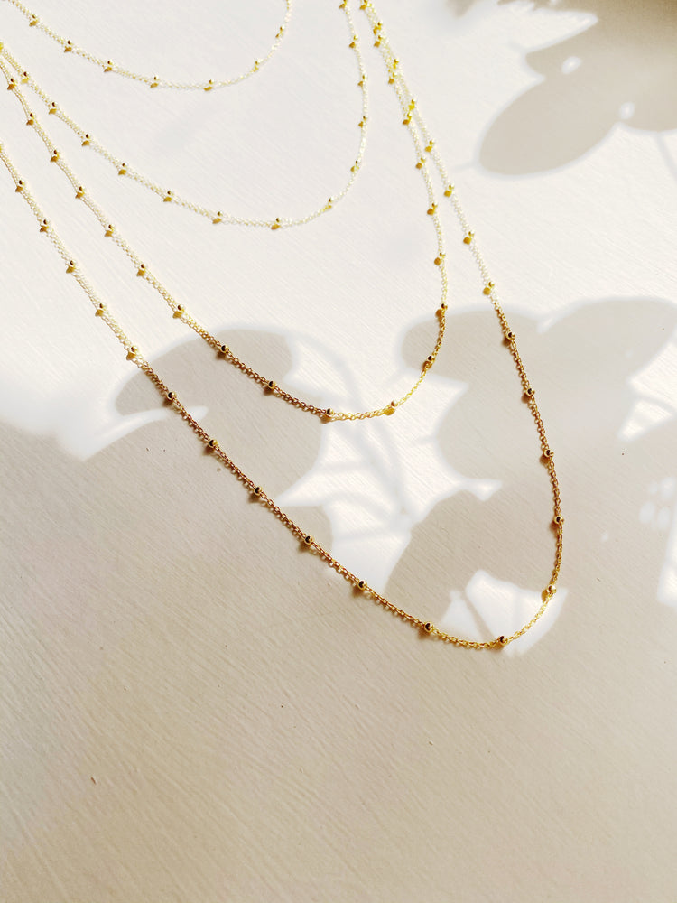 Gold Vermeil Satellite Chain Necklace 24 inch