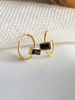 Black Onyx Hooped Studs