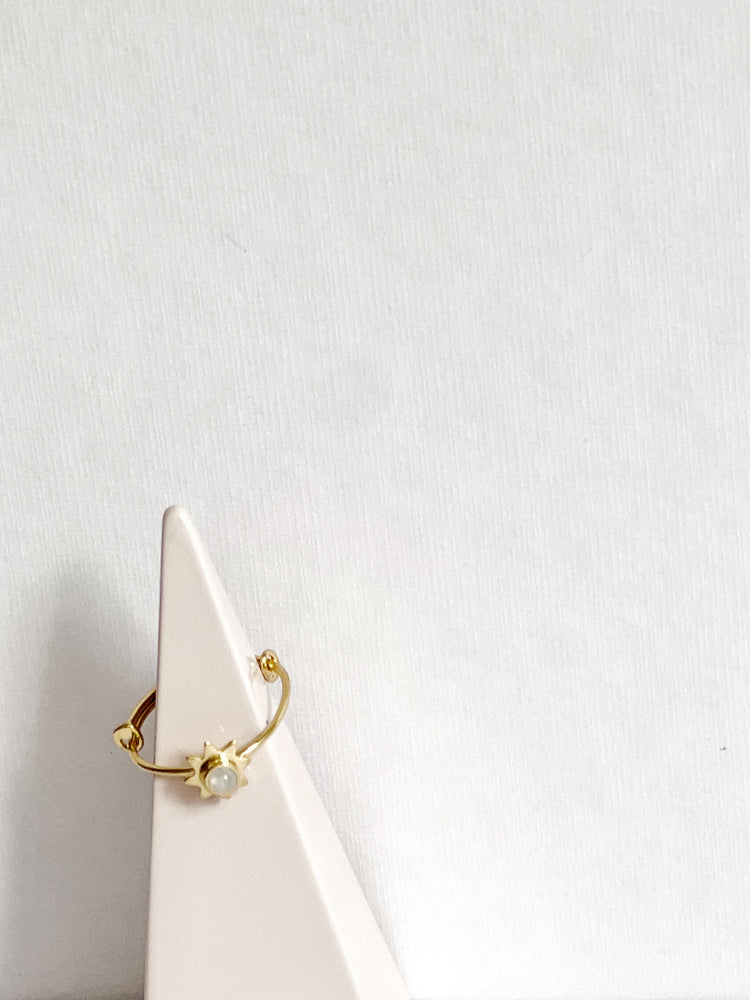 Moonstone Star Adjustable 18k Gold Vermeil Ring