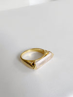 Rose Quartz Baguette Ring