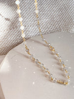 Labradorite and Zircon Rosary Chain Necklace
