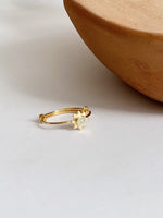 Moonstone Star Adjustable 18k Gold Vermeil Ring