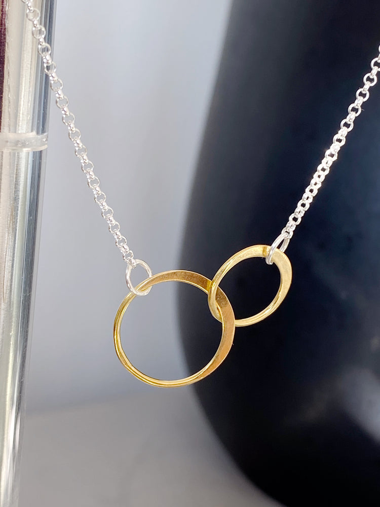 Infinity Circle Necklace Silver and Gold