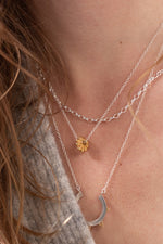 Gold Nugget Mixed Metal Necklace