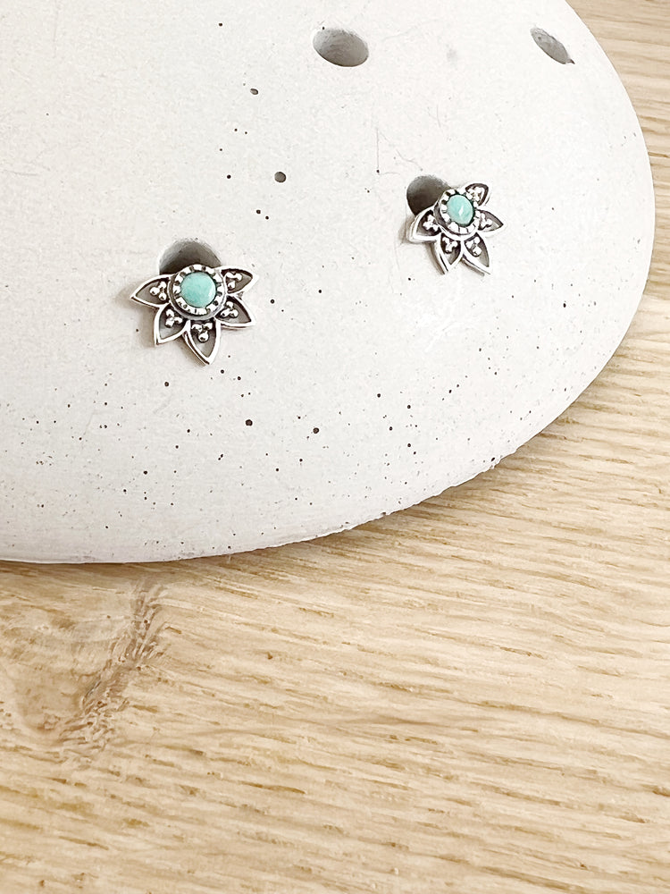 Star Flower Turquoise Studs