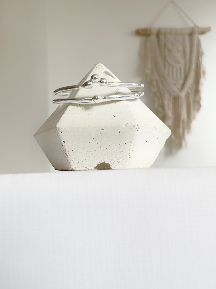 Duo Dot Crown Sterling Silver  Ring
